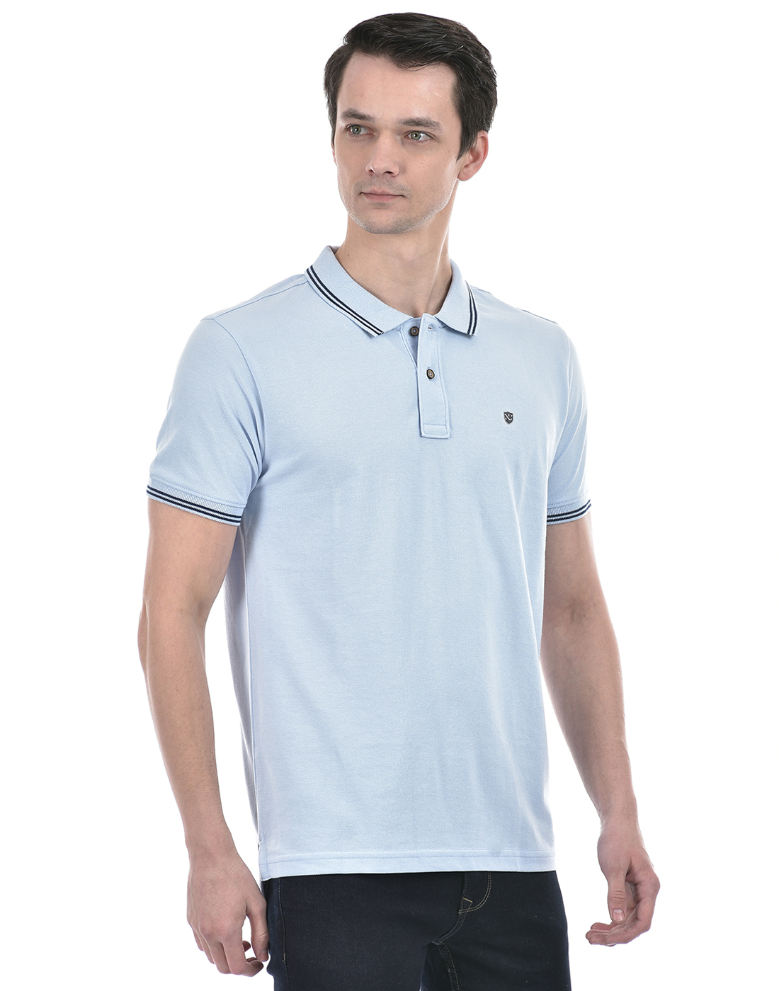 Numero Uno Men Solid Light Blue T-Shirt